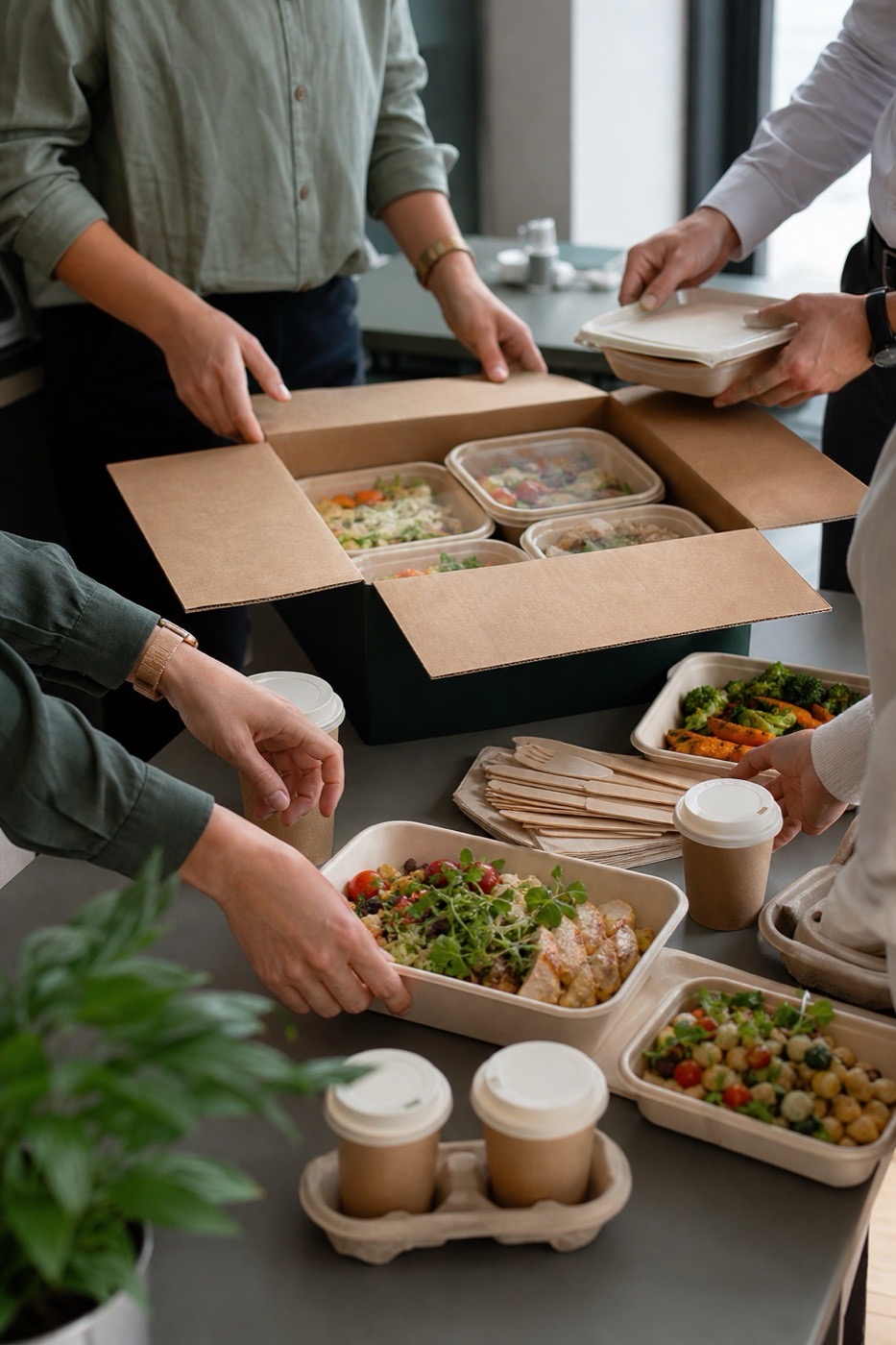 Catering firmowy dostarczony do biura