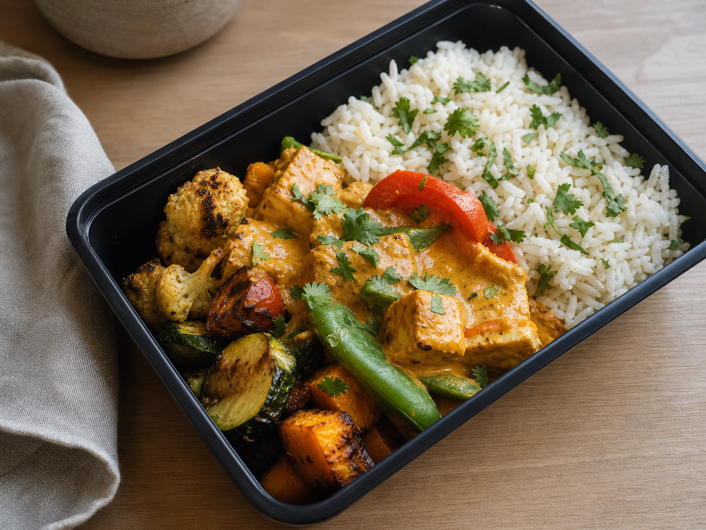 Tajskie curry z tofu marynowym i ryż jasminowy